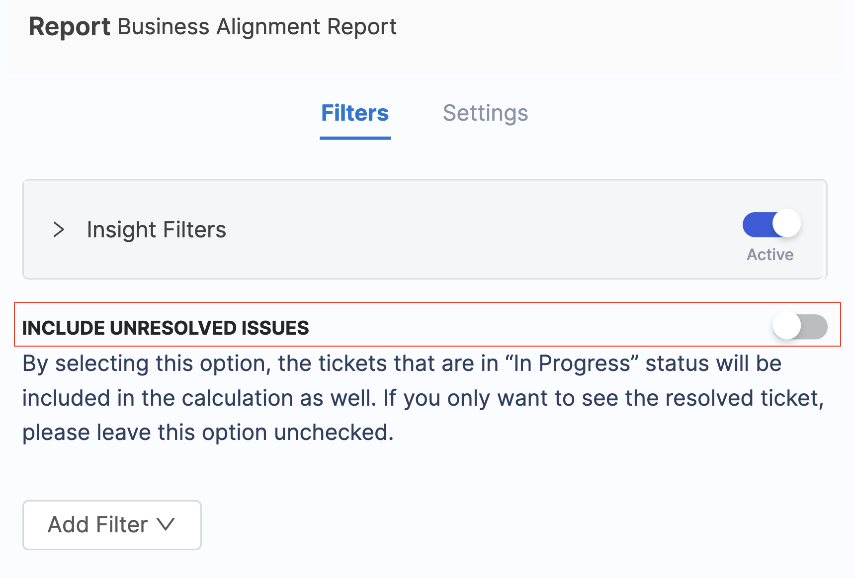 Include Unresolved Issues